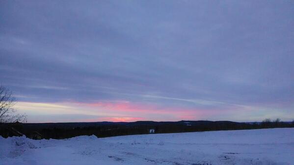 Red sky tonight is not enough to hold off tomorrow's snow, but we can still enjoy the sunset though!
