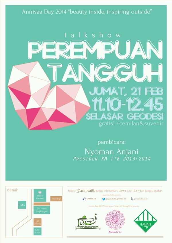 Reminder: Akhwat, dont forget to attend Annisa Day tomorrow 21 Feb 11.15 AM @ selasar geodesi.
