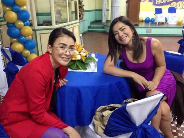 TV5Insider's tweet photo. Bakit ka matotorpe kung ganito sila kagaganda? @gellidbellen @alice_dixson at @confessiontorpe taping http://t.co/ihtT9dgPW1