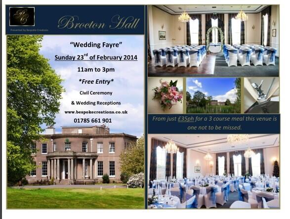 Wedding Fayre this Sunday. #broctonhall #freeentry #wedding