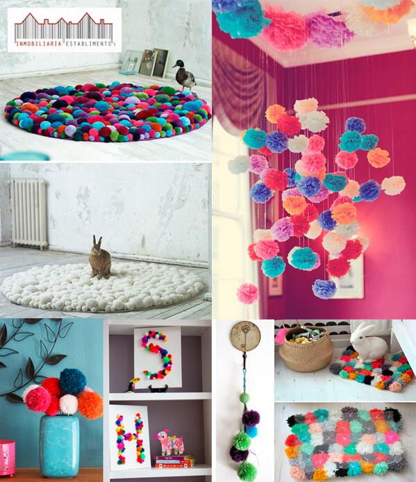 iestabliments's tweet photo. Ideas con pompones hechos a mano para decorar tu #casa! Buena manualidad para hacer con los peques! #DIY #Mallorca :D http://t.co/ilJOthlwMJ