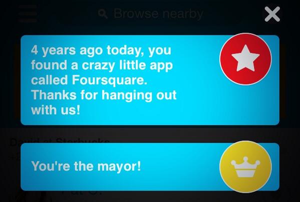 Time flys! @4SqINDY <a href="/Starbucks/">Starbucks</a> mayor