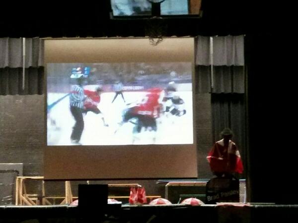 Justine2726's tweet image. Brad's watching the hockey game with us @ school!:) #MissingClass #GoCanadaGo @BX93 @BX93Forman @JillCYoung @BX93Dave
