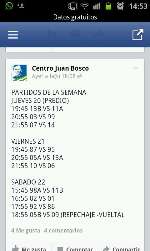 Partidos de está semana!!!
