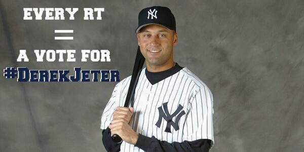 Yankees's tweet photo. It takes one second to retweet. #DerekJeter is the #FaceOfMLB! http://t.co/PsuWEj1X3Z
