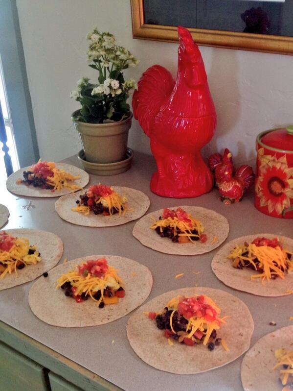 TimEgelhoffChef's tweet image. It's a breakfast burrito factory today