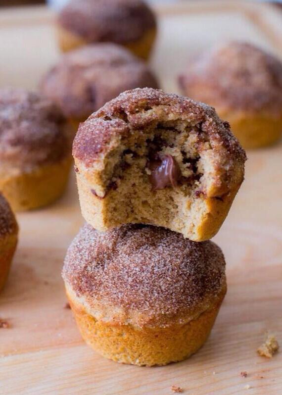 Nutella-Stuffed Cinnamon Sugar Muffins.