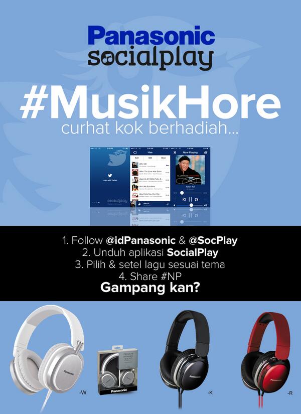 Yuk curhat via #NP demi headphones keren!
Klik aja bit.ly/musikhore !