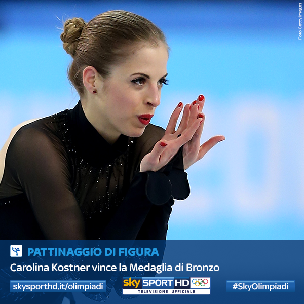 SkySport's tweet photo. Fate un RT per Carolina #Kostner che ha vinto la medaglia di Bronzo nel #pattinaggio di figura #SkyOlimpiadi http://t.co/rc9BdwrL8t