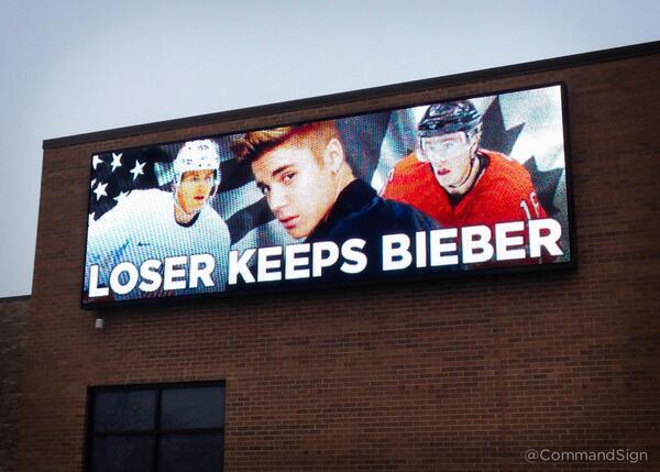 FOXSports's tweet photo. The heated ice hockey rivalry between USA &amp; Canada has reached epic Olympic proportions.

(http://t.co/UHIUlCKfGR) http://t.co/keNL5E3am3