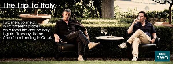 BritishComedy's tweet photo. The Trip To Italy with @RobBrydon and Steve Coogan is provisionally scheduled to start on BBC2 in April. http://t.co/SiKrwv1xg8