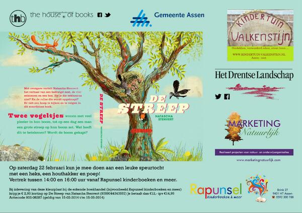 Zaterdagmiddag bij <a href="/InfoRapunsel/">Rapunsel kinderboek</a> kinderspeurtocht! Van 14.00 tot 16.00 Brink 27 tegenover @DrentsMuseum