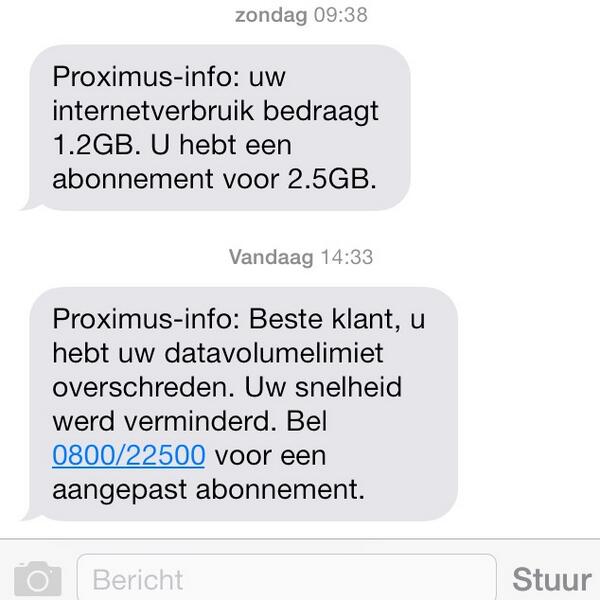 @belgacom 1,3gb op 4 dagen? Zo der veel op internet te zitten. Goe kan dit? Of is dit een fout?