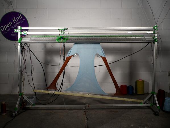 Ecouterre's tweet photo. OpenKnit  is an open-source knitting printer that lets you create your own clothes at home http://t.co/pk5H6unTGy http://t.co/4VlkBLWkMQ