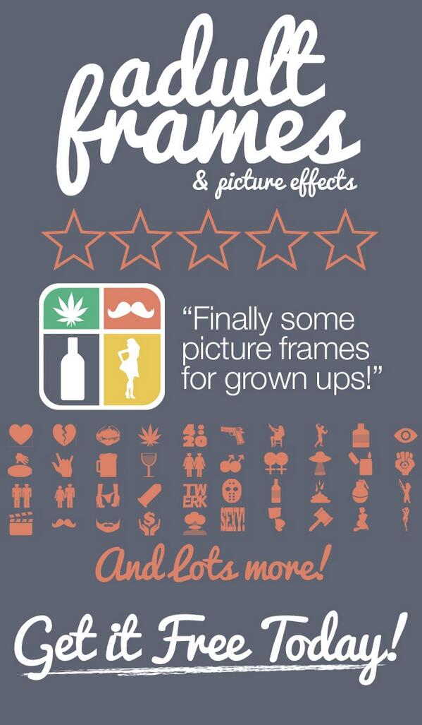 Only_We_Bitch's tweet photo. My Awesome New App 'Adult Frames' #Free Today! http://t.co/lS24BtPrH0 #18 #Plus #Fun http://t.co/GJqwM0g5QH