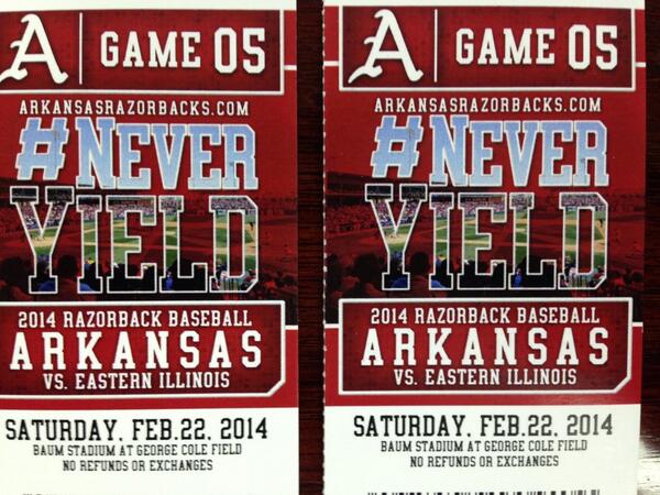 Retweet &amp; follow for chance to join the Razorbacks at Baum on Saturday! Winner notified tomorrow at noon #NeverYield