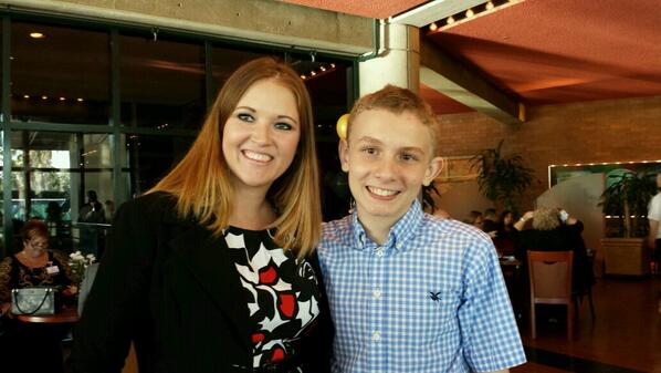 VickieTL86's tweet photo. Getting ready for the ceremony.  Our favorite teacher @MsLawrence_HGE &amp; her escort. http://t.co/q8bmAjBbC4