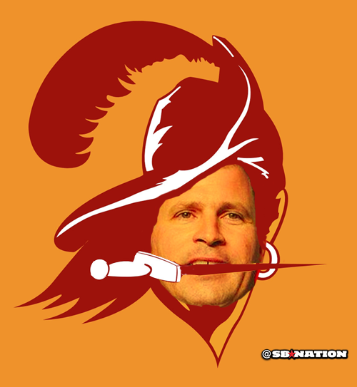 SBNationNFL's tweet photo. We have an EXCLUSIVE sneak peak at the new Buccaneers logo. Big change. http://t.co/0UAxIrPjNQ