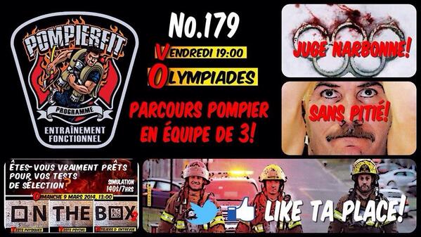 PompierFit's tweet image. Open de PompierFit! Viens faire un parcours pompiers en équipe de 3! Best Time! Like ta place!