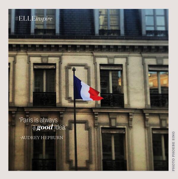 ELLEUK's tweet photo. 'Paris is always a good idea.' Audrey Hepburn #ELLEinspire http://t.co/QUNmyn2c6W http://t.co/xW0bPoOSh0