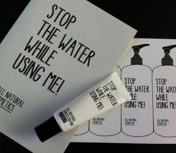 telmission's tweet photo. STOP  
THE  WATER  
WHILE  
USING  ME！
から待望のリップバーム〜！！
これはもぉ〜！パッケージはもちろん！
モロッコミントの香りも〜大好き♥︎ http://t.co/Sna1fmsESA