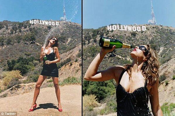 fashneversorry's tweet photo. Champagne Dreams #CindyCrawford #supermodel #Champagne #hollywood http://t.co/qWvkMfwAE7