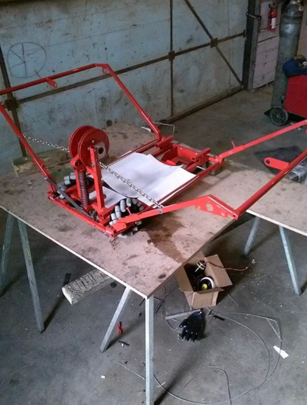 MHS_Team4182's tweet photo. The beautiful red powder coat is on the frame. It's the final stretch for our build period #Team4182 #FRC #robotics http://t.co/uw0R5JAYNZ