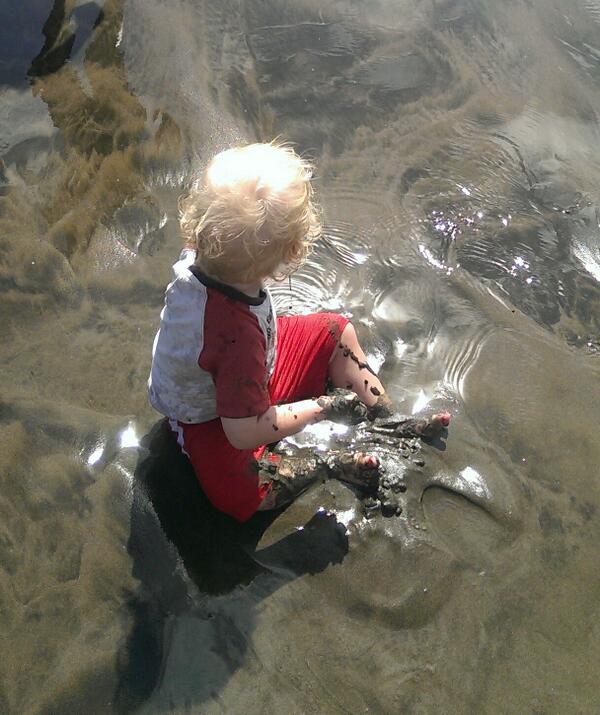 lucymk's tweet image. 1yo got a little sandy at Piha today :) #lovedit #digdigdig