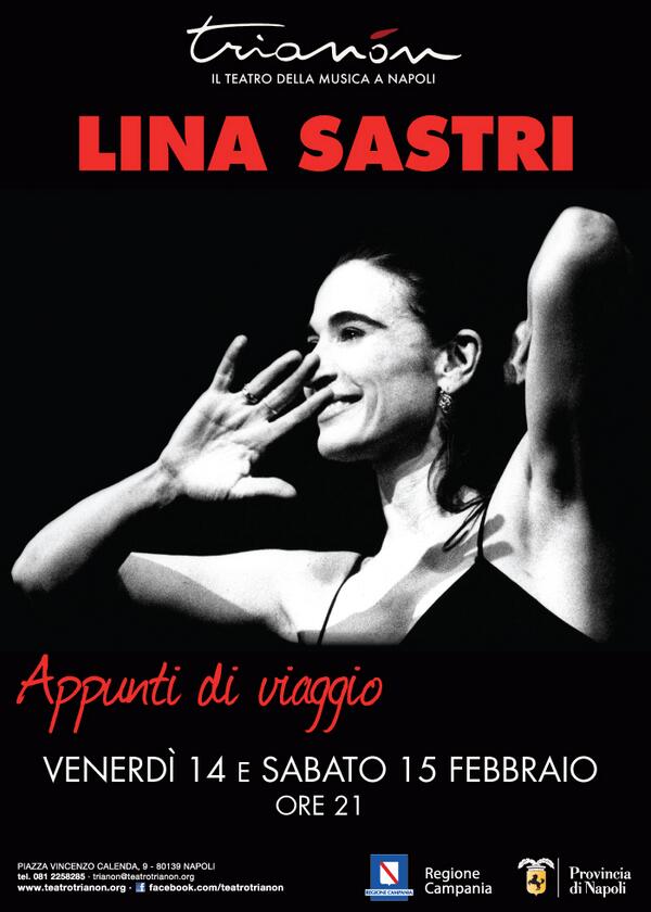 TTrianon's tweet photo. Ancora un grande concerto al Trianon: venerdì 14 e sabato 15 febbraio Lina Sastri in "Appunti di viaggio". http://t.co/qZcOuUvzC7