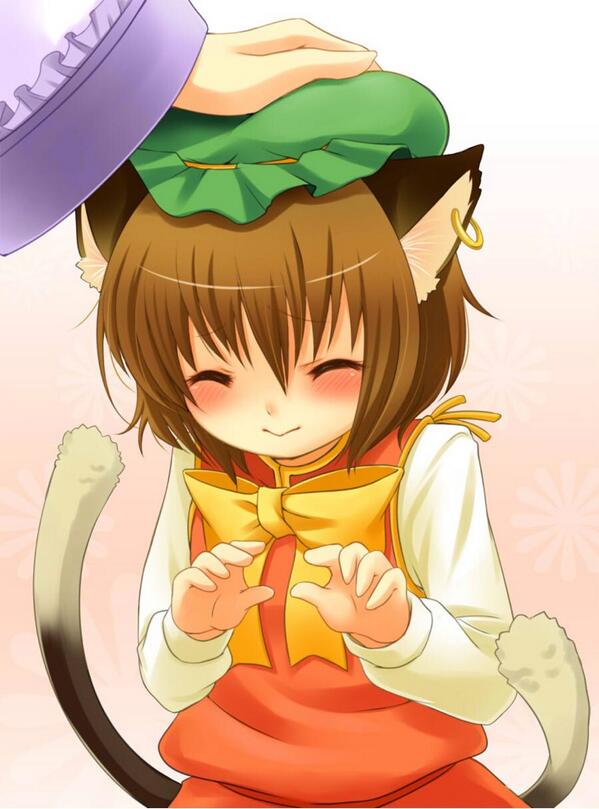 touhouChenChan's tweet photo. @Emeraldsniper @SMDFlandreDesu *loves being petted* nya~ http://t.co/axVIMSlgk2