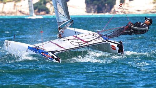 sailworldusa's tweet image. A-Cat Worlds: Images from the NZ Nationals  sail-world.com/119129