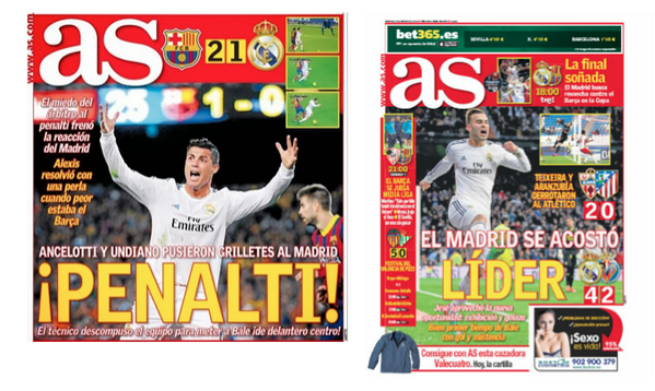 defmental's tweet photo. Cuando intentan vender un robo al Madrid para tapar vergüenzas VS. cuando roban al Atleti: http://t.co/09iCP8Iy9b