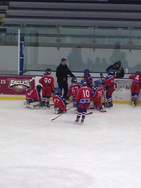 M0Ngoose22's tweet photo. So weird seeing @mreiher15 coach &amp; not be on the ice playing!! #thenextbombay http://t.co/rncYzyNcDM