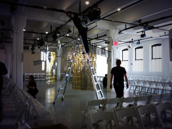 fashionmingle's tweet photo. Setup for @Tracy_Reese #fall2014collection at @MBfashionweek w/  @JaneKratochvil &amp; @melissatweets4u!! #flyproductions http://t.co/Cg6cVCNoog