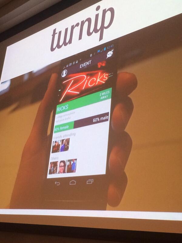 MPowered's tweet photo. Trying to turn up at Ricks? Try @teamturnip new app built at @SWAnnArbor #startupturnup #SWAA14 http://t.co/o8fPE5DHgg