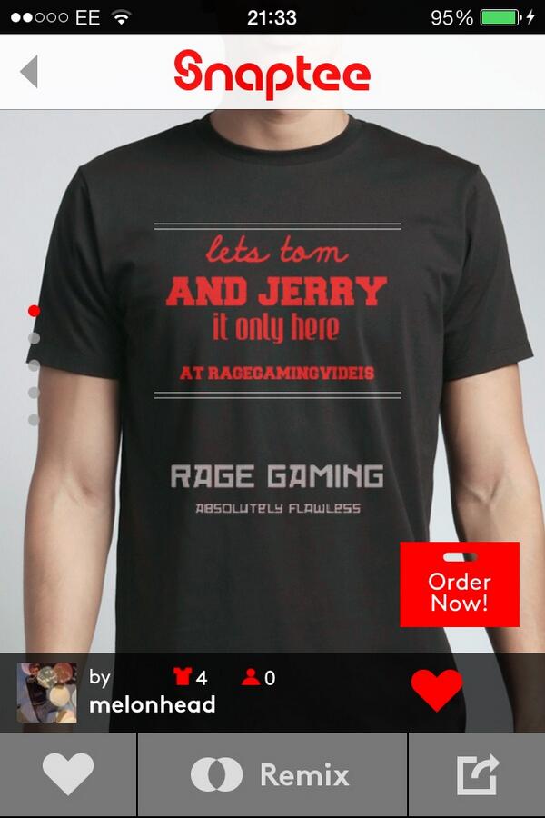 melonhrad's tweet image. Made a new tee shirt for @RageGamingVideo hope he likes it