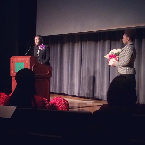 National 2nd Vice President presenting President of the Alpha Eta Chapter with a gift #PHERS2014 #UNCC