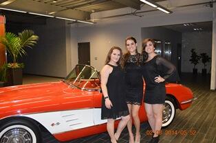 Anna, Lindsey and Melissa with the 1959 Corvette on the way to #ChocolateAffair fund raiser for @CIScharleston