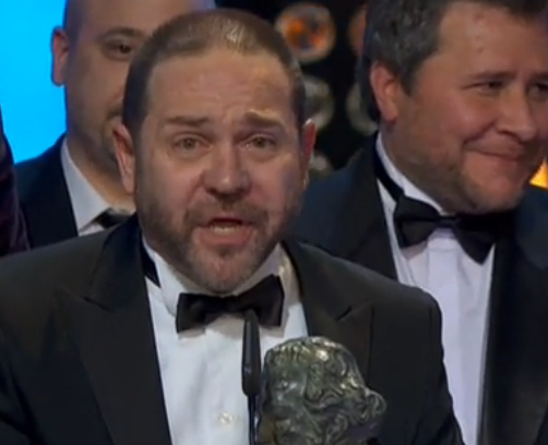 lacosacine's tweet photo. Miguel Ferrari, muy emocionado con su Goya a Mejor Película Iberoamericana, por Azul y no tan Rosa #LaCosaGoyas http://t.co/65fZHVNptl