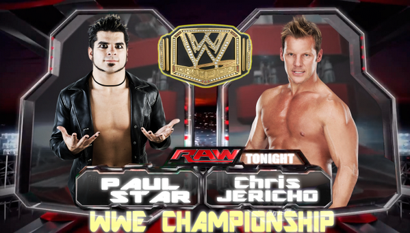 WWERPIV's tweet photo. Meanwhile, on Day 2 of RAW, we see Chris Jericho try to capture the WWE title from PAUL STAR! http://t.co/Nw2bb134dt