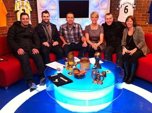 DeanStLeague's tweet photo. @SoccerAM SL Tees Valley on Saturday's show!  Thanks for letting us on that famous sofa! #changelivesthroughfootball http://t.co/1qjkiRqmXu