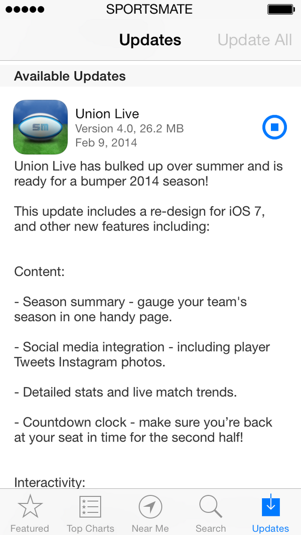 eplLIVE_app's tweet image. Our first 2014 update is available! Hit the app store to get the new version of @SuperRugbyLive!