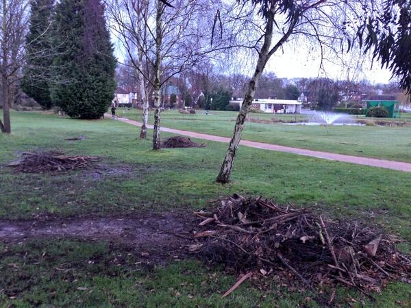 Great job by the Artisans raking up all the storm debris in between fairways <a href="/UKGolfClubs/">UK GolfClubs</a> <a href="/GCHousemanager/">Langley Park GC</a> #golf #kent
