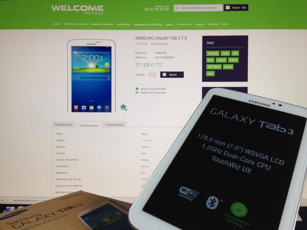 WelcomeInformat's tweet photo. http://t.co/Y0kyrGfA3b vous offre une Samsung Galaxy Tab 3 7" ! :) Follow + Retweet :) Tirage au sort le 28 Février ! http://t.co/8zQVM5qcAo