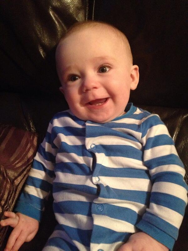 Kate150's tweet image. Could this boy get any cuter?!!! #babyw #smiles #firstteeth 💙