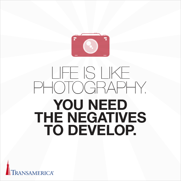 Transamerica's tweet image. Learn from the negatives for a better tomorrow.