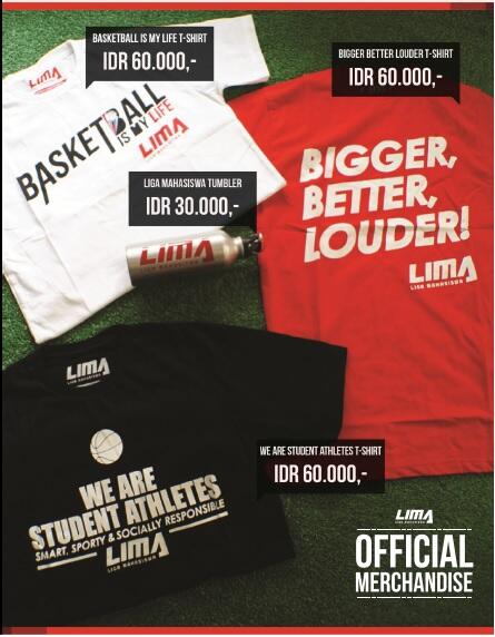 Jangan lupa juga dapatkan <a href="/LIMABasket/">LIMA Basket</a> Official Merchandise di #LIMAGrandFinals. Buruan sebelum habis barangnya!