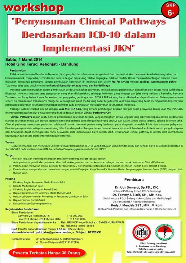 MedicalSecret's tweet image. Workshop penyusunan clinical pathways berdasarkan ICD-10 dlm implementasi JKN di era BPJS...!