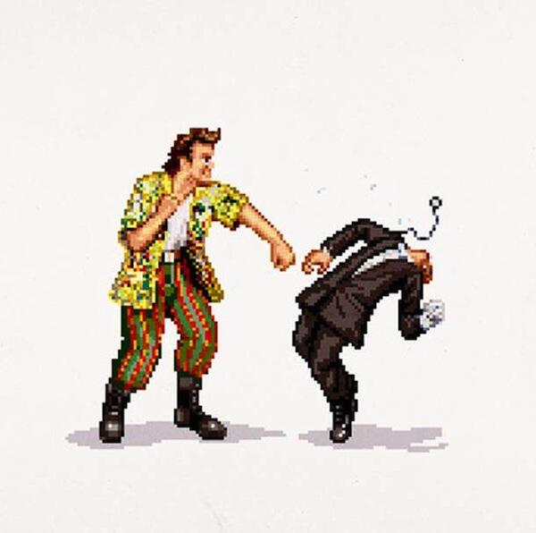 Pixelated Ace Ventura punch By Aled Lewis