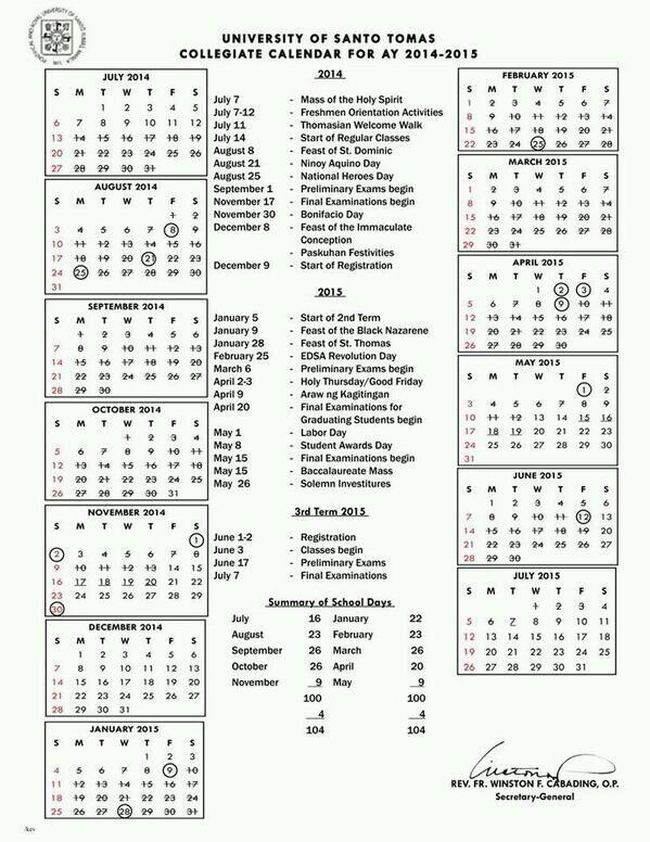 Team Ust Ust Collegiate Calendar For Ay 14 15 Http T Co Wxcabsw6xq Twitter